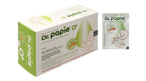 Gạc răng miệng Dr. Papie giúp sạch lưỡi, nướu, răng hộp 30 gói