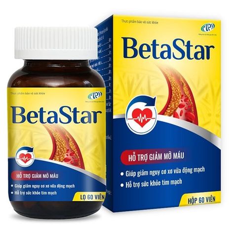 Hỗ trợ giảm mỡ máu, giúp giảm nguy cơ xơ vữa động mạch BetaStar ( lọ 60 viên )