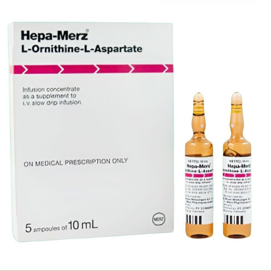 Thuốc tiêm Hepa Merz 5g điều trị xơ gan, gan nhiễm mỡ, viêm gan (5 ống x 10ml)