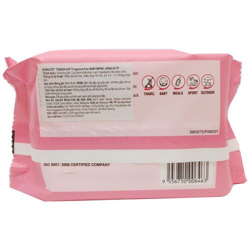 Khăn ướt em bé Tender Soft Baby Wipes không mùi gói 30 miếng