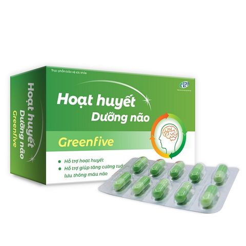 Hoạt huyết dưỡng não Greenfive, tăng cường tuần hoàn não cho người bị đau đầu, mất ngủ, suy giảm trí nhớ- Hộp 30 viên