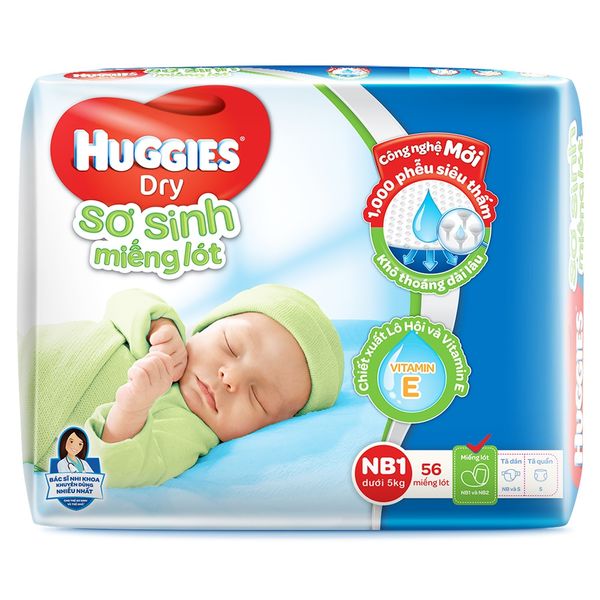 Miếng lót Huggies sơ sinh số 1 (56 miếng)