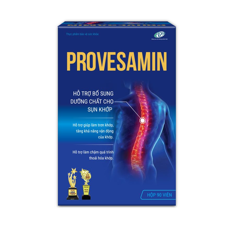 Viên uống Provesamin hỗ trợ điều trị đau nhức khớp, nuôi dưỡng tái tạo sụn khớp, ngừa thoái hóa khớp - Lọ 90 viên