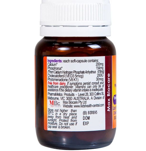 Viên nhai KiddieCal Catalent bổ sung canxi và vitamin D (30 viên)