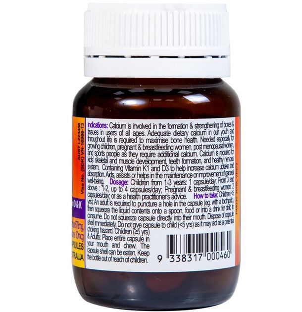 Viên nhai KiddieCal Catalent bổ sung canxi và vitamin D (30 viên)