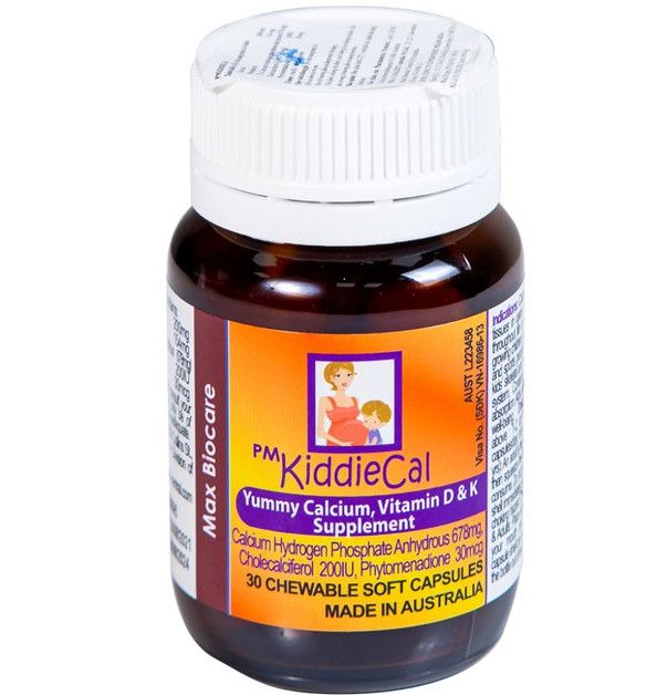 Viên nhai KiddieCal Catalent bổ sung canxi và vitamin D (30 viên)