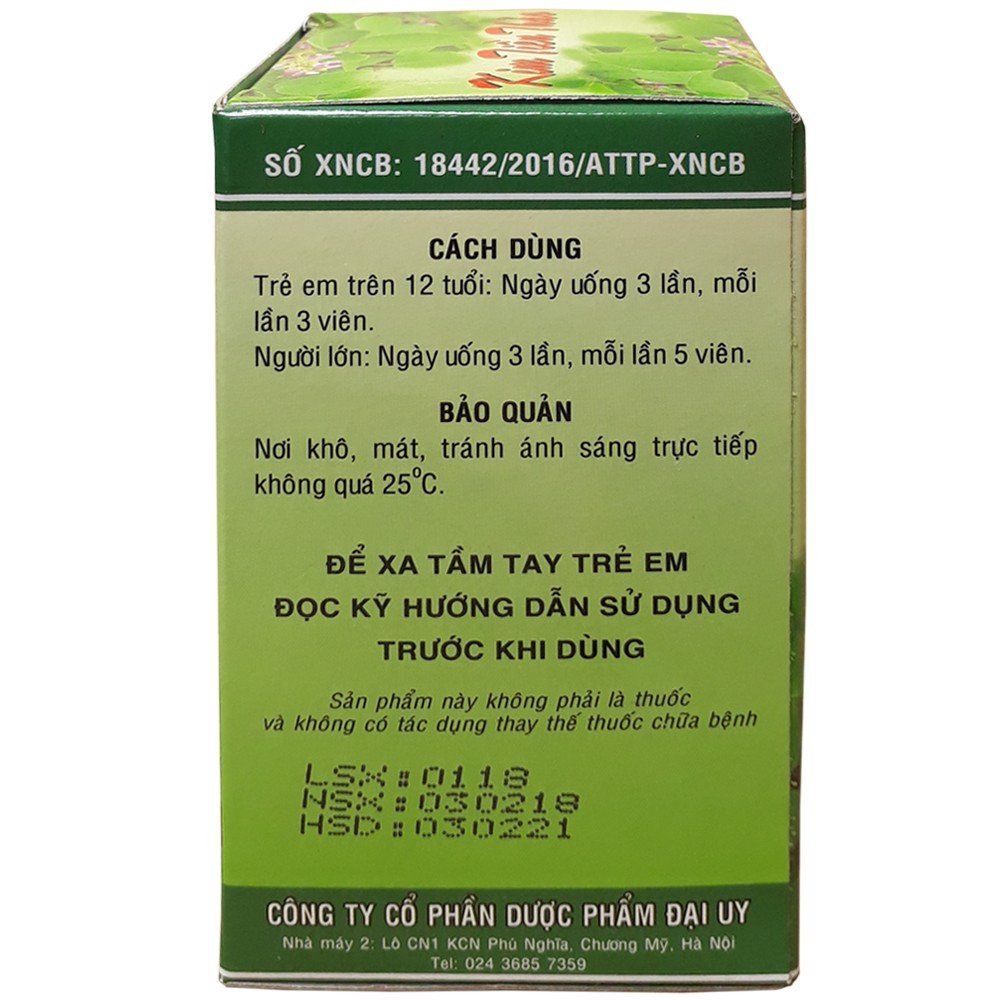 Kim tiền thảo Đại Uy hỗ trợ điều trị sỏi đường tiết niệu, sỏi thận (lọ 100 viên)