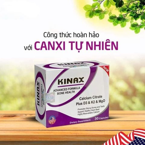 Viên uống Kinax bổ sung canxi, vitamin D3 và K2 cho cơ thể