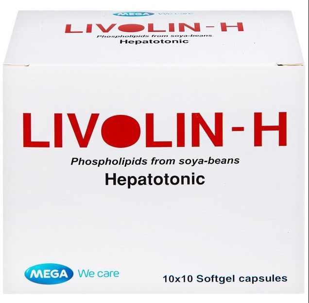 Viên nang mềm Livolin-H 300mg MEGA We care cải thiện bệnh gan, chán ăn, đau hạ sườn phải (10 vỉ x 10 viên)