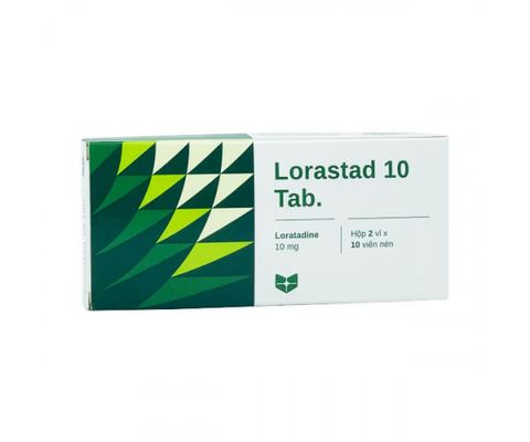 Lorastad 10mg trị viêm mũi dị ứng, mày đay (10 vỉ x 10 viên)