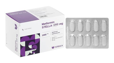 Metformin Stella 1000mg trị đái tháo đường (6 vỉ x 10 viên)