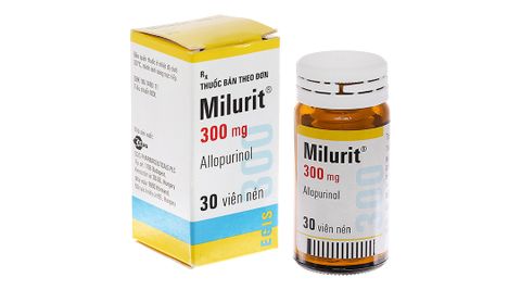 Milurit 300mg trị gout, tăng acid uric huyết lọ 30 viên