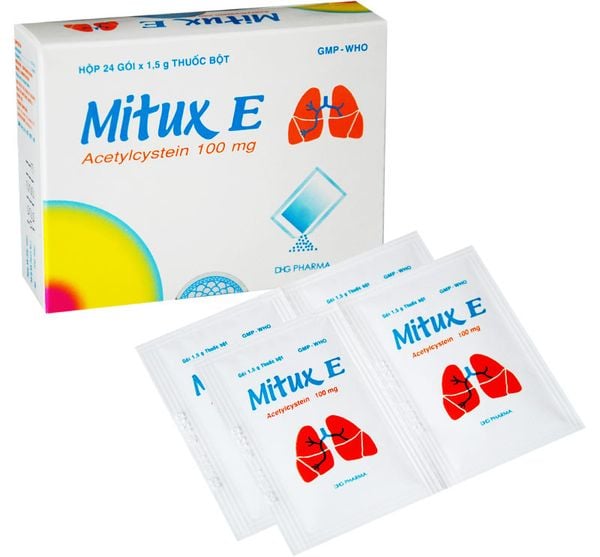 Thuốc Mitux E 100mg DHG tiêu nhầy, long đờm (24 gói)