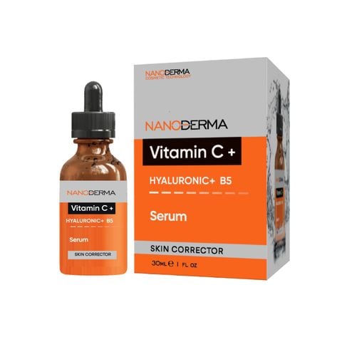 NanoDerma Vitamin C + Hyaluronic + B5 serum 30ml làm sáng da, chống lão hóa