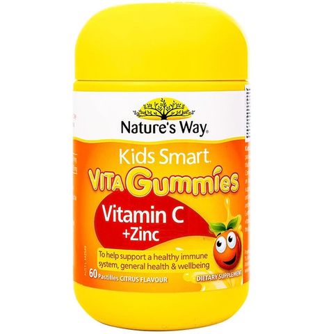 Viên nhai Kids Smart Vita Gummies bổ sung Vitamin C và kẽm giúp tăng cường sức đề kháng(60 viên)