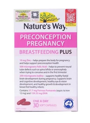 Nature's Way PreConception Pregnancy Breastfeeding Plus - Bổ sung vitamin tổng hợp cho bà bầu