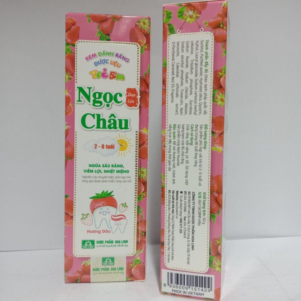 Kem đánh răng dược liệu Ngọc Châu Trẻ Em cho trẻ 2-6 tuổi (50g)