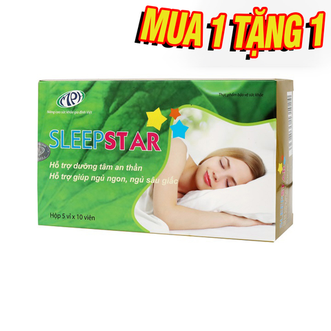 Dưỡng tâm an thần Sleep Star Tạo giấc ngủ tự nhiên, sâu giấc, giảm hồi hộp, cải thiện tình trạng mất ngủ kinh niên - Hộp 50 viên