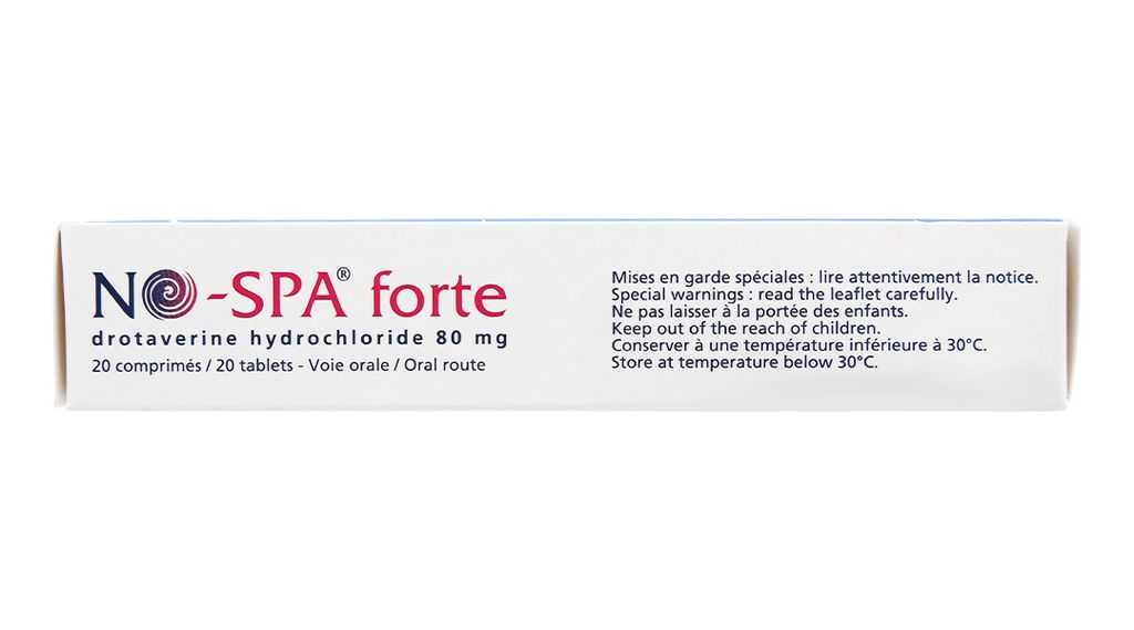 No-Spa Forte 80mg giảm đau do co thắt tiêu hóa (2 vỉ x 10 viên)