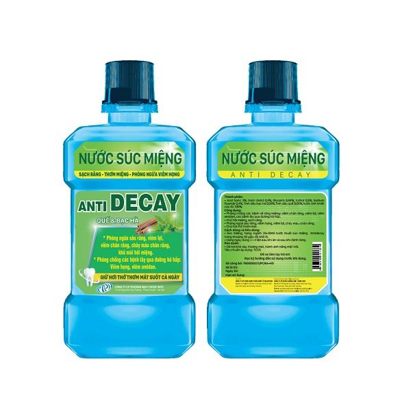 Nước súc miệng - Diệt khuẩn răng miệng Antidecay cho hơi thở thơm tho suốt cả ngày - Lọ 500ml
