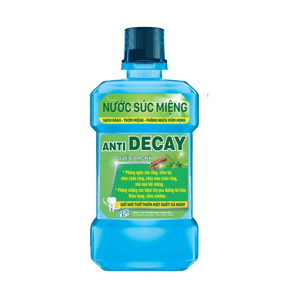 Nước súc miệng - Diệt khuẩn răng miệng Antidecay cho hơi thở thơm tho suốt cả ngày - Lọ 500ml