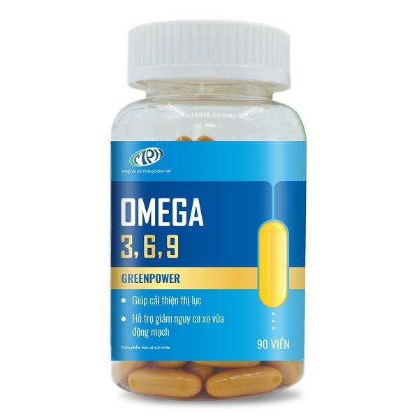 Viên uống Omega 369 GreenPower giúp mắt khỏe, kiểm soát mỡ máu, ngừa lão hóa (Lọ - 90 viên)