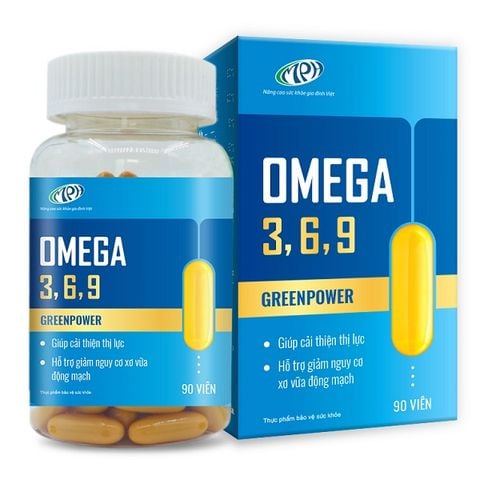 Viên uống Omega 369 GreenPower giúp mắt khỏe, kiểm soát mỡ máu, ngừa lão hóa (Lọ - 90 viên)