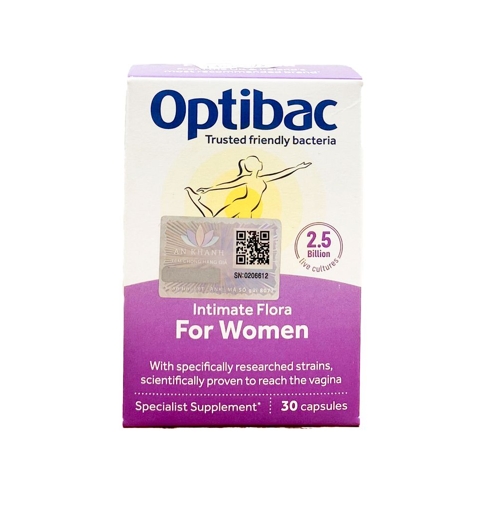 Viên uống Optibac Intimate Flora For Women hỗ trợ bổ sung lợi khuẩn cho nữ giới Hộp 30 viên
