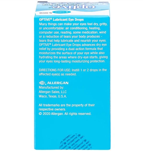Thuốc nhỏ mắt Optive Allergan giảm nóng, kích ứng mắt (15ml)