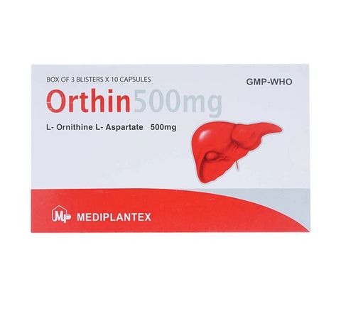 Thuốc Orthin 500mg Mediplantex điều trị hội chứng tăng amoniac (3 vỉ x 10 viên)