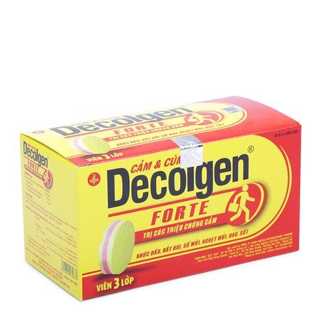 Decolgen Forte (Hộp 25 vỉ x 4 viên) -  Ho, Sốt, Cảm, Hắt hơi, Sổ mũi, Đau đầu.