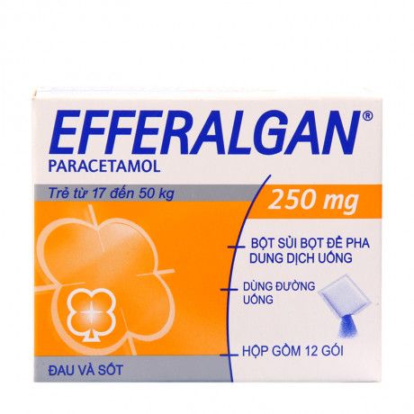 Efferalgan 250mg (Hộp 12 gói) - Giảm đau, hạ sốt, đau răng cho trẻ em.