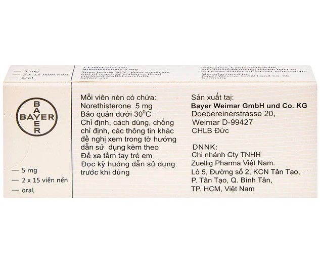 Thuốc Primolut N Bayer điều trị xuất huyết do rối loạn chức năng (2 vỉ x 15 viên)