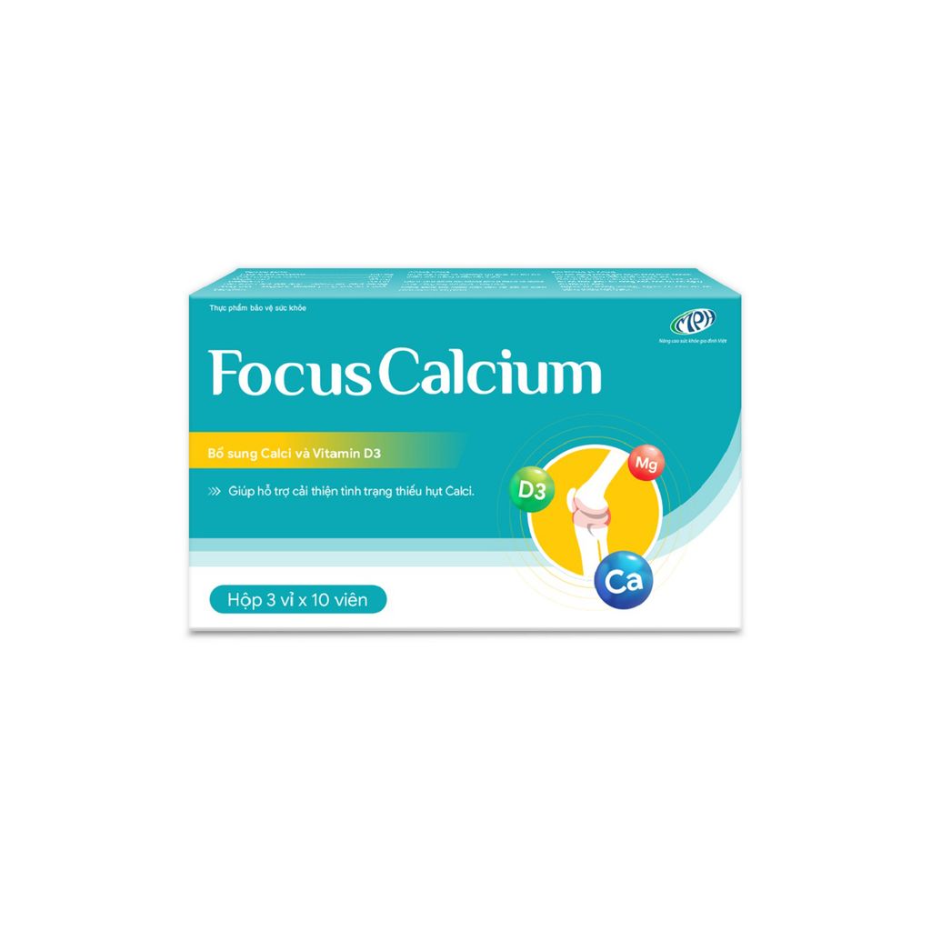 Viên Canxi Focus Calcium vỉ 30 viên