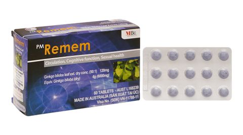 PM Remem 120 mg tuần hoàn máu não, cải thiện trí nhớ (4 vỉ x 15 viên)