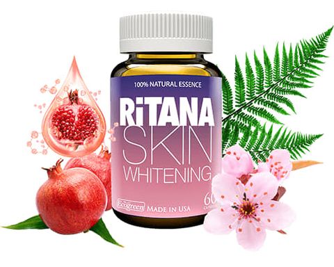 Viên uống Ritana Skin Whitening ECOGREEN giúp trắng da, mờ sạm (Hộp 60 viên)