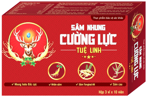 Viên nén Sâm Nhung Cường Lực Tuệ Linh giúp bổ thận tráng dương, bổ khí huyết (3 vỉ x 10 viên)