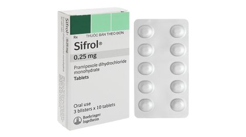 Sifrol 0.25mg trị Parkinson (3 vỉ x 10 viên)