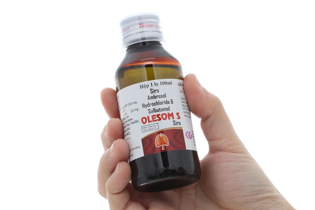 Siro Olesom S trị ho, tan đàm trong bệnh lý hô hấp lọ 100ml