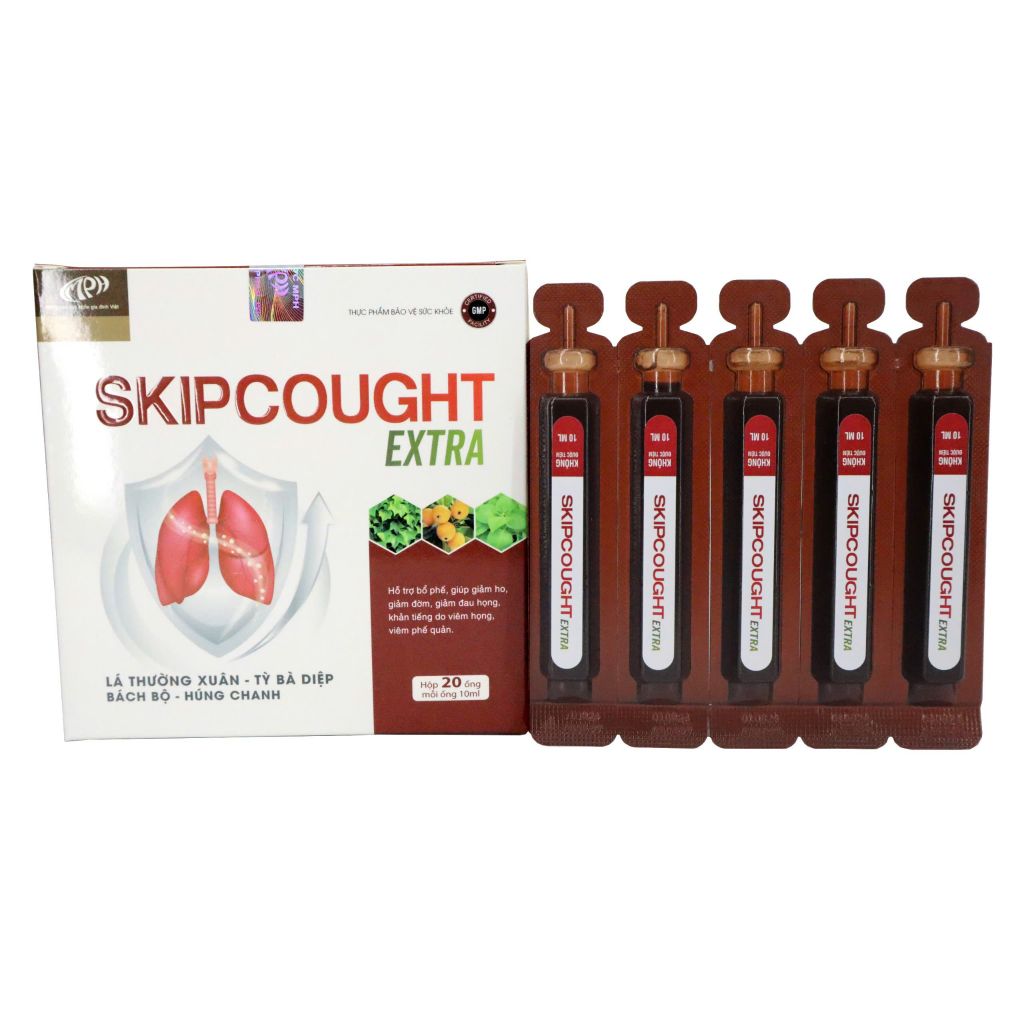 Siro ho thảo dược Skipcought Extra bổ phế, giảm ho, giảm khàn tiếng do viêm họng, viêm phế quản