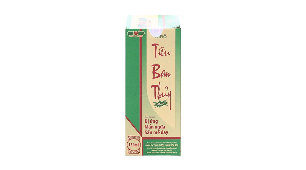 Siro Tiêu Ban Thủy New hỗ trợ giảm mề đay, rôm sẩy chai 150ml