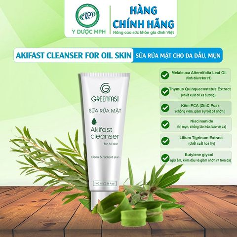 Sữa rửa mặt dành cho da dầu AKIFAST CLEANSER FOR OIL SKIN 100ml