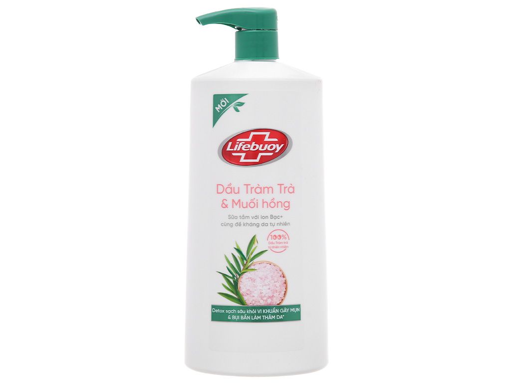 Sữa tắm Lifebuoy tràm trà và muối hồng chai 831ml