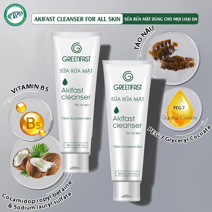 Sữa rửa mặt cho mọi loại da AKIFAST CLEANSER FOR ALL SKIN 100ml
