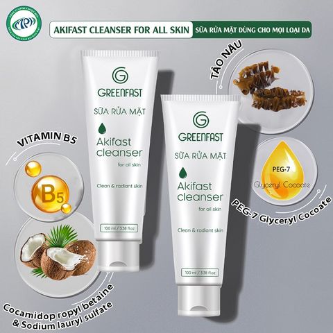 Sữa rửa mặt cho mọi loại da AKIFAST CLEANSER FOR ALL SKIN 100ml