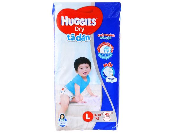 ZZ Bỉm Huggies dán size L (42 miếng)