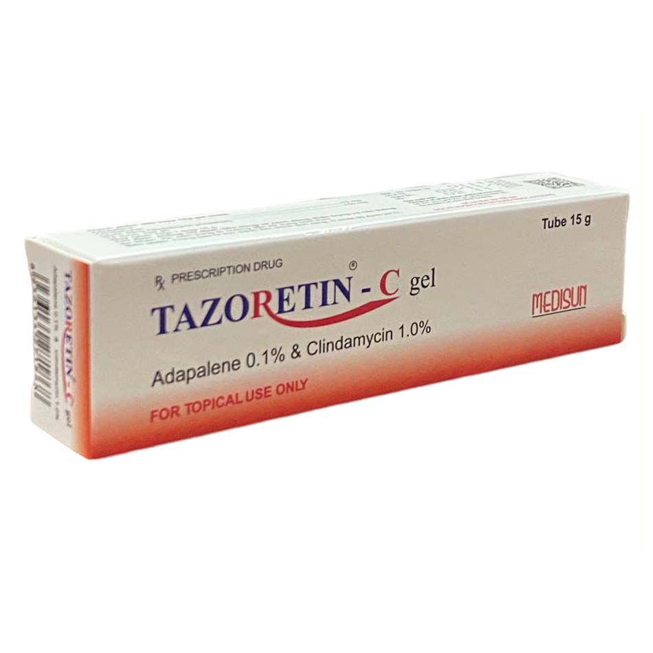Thuốc bôi ngoài da Tazoretin - C Gel 15g Medisun điều trị tại chỗ mụn trứng cá