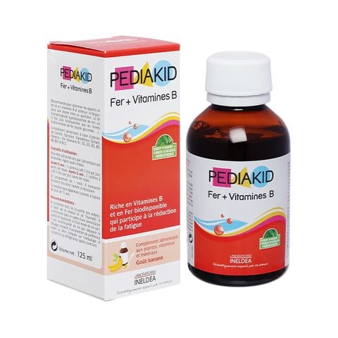 Siro Pediakid Fer + Vitamines B giúp bổ sung thảo mộc, Vitamin, khoảng chất (125ml)