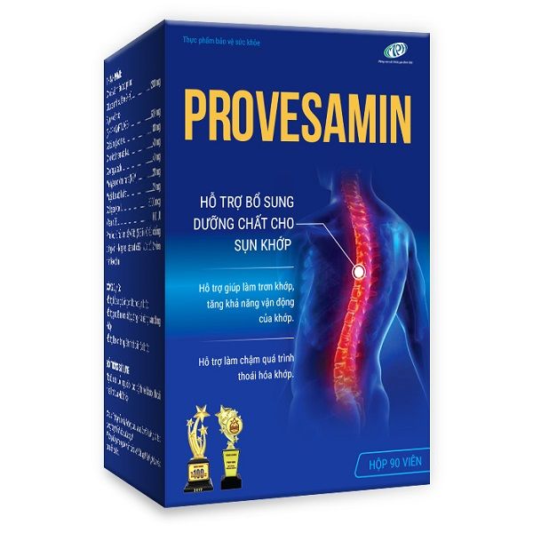 Viên uống Provesamin hỗ trợ điều trị đau nhức khớp, nuôi dưỡng tái tạo sụn khớp, ngừa thoái hóa khớp - Lọ 90 viên