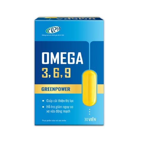 Viên uống Omega 369 GreenPower giúp mắt khỏe, kiểm soát mỡ máu, ngừa lão hóa (Lọ 30 viên)